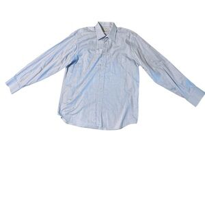 Missoni Men's Dress Shirt Blue Size 17.5 / 44 Long Sleeve Button Down Designer